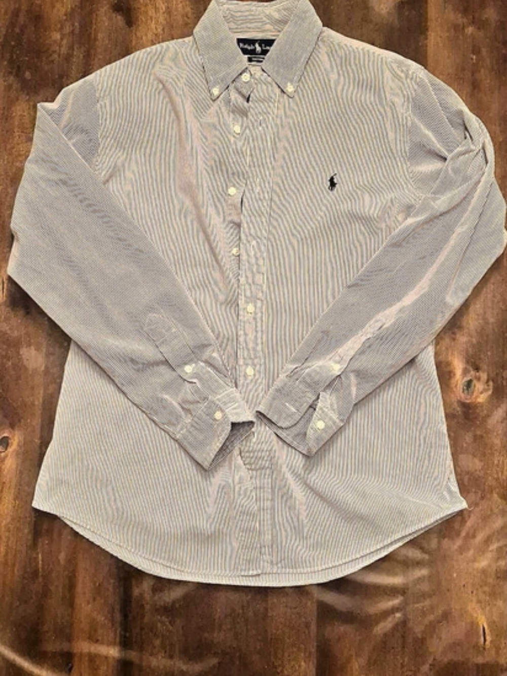 Vintage Ralph Lauren Striped Button Down Shirt. Size Medium